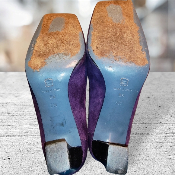 VIA SPIGA | ✨🪻NICE ✨ Purple Suede Squared-Toe 3" Heels | Size 6 M - Picture 13 of 14
